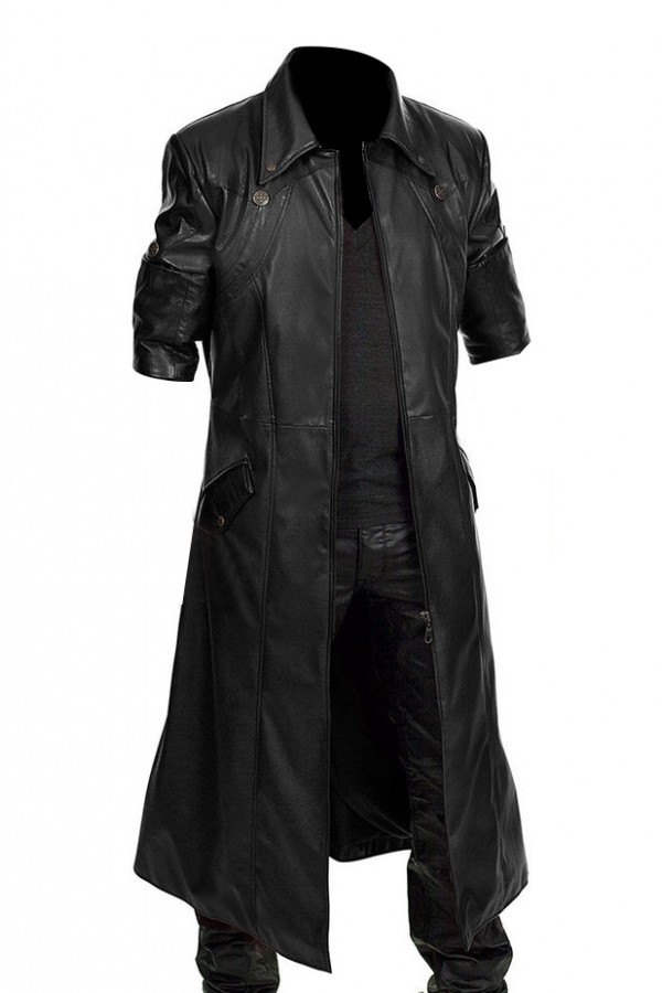 Devil May Cry 4 Dante Black Leather Coat Costume for sale