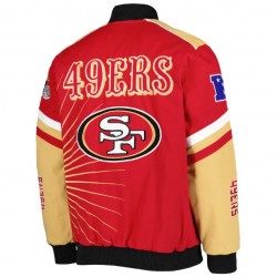San Francisco 49ers Extreme Redzone Full Snap Varsity Jacket San Francisco 49ers Extreme Redzone Full Snap Varsity Jacket