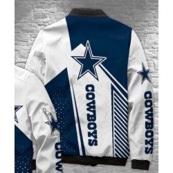 Dallas Cowboys White Bomber Jacket Dallas Cowboys White Bomber Jacket