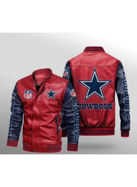 Dallas Cowboys Red Leather Jacket