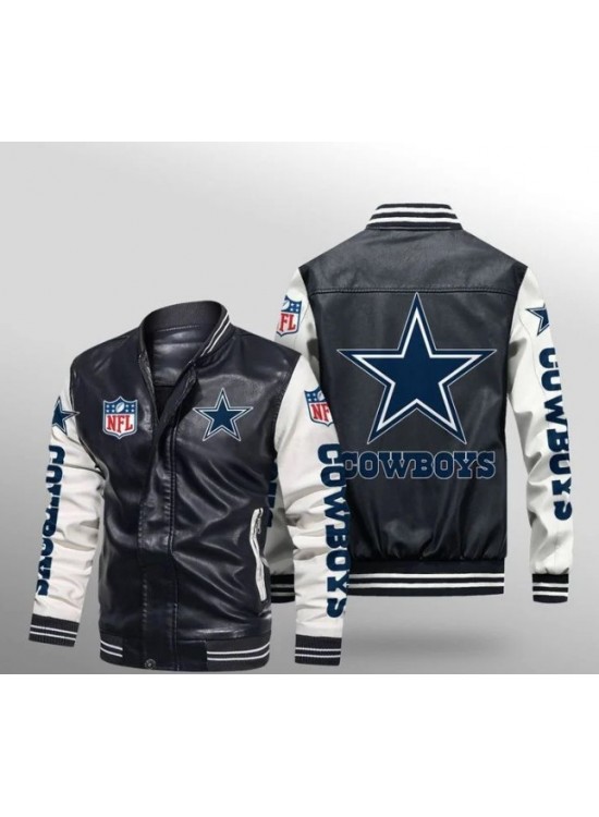 Dallas Cowboys Leather Jacket 3 Thermal Plush