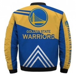 Golden State Warriors Yellow and Blue Bomber Jacket Golden State Warriors Yellow and Blue Bomber Jacket