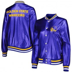 Golden State Warriors Blue Full Snap Jacket