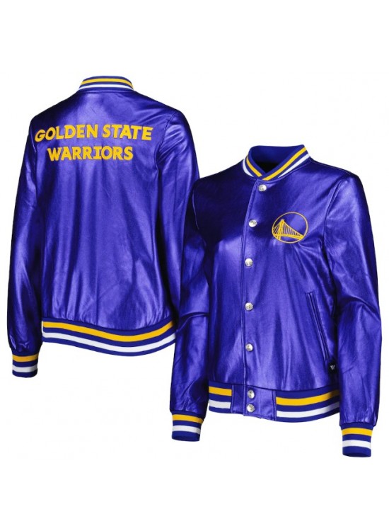 Golden State Warriors Blue Full Snap Jacket
