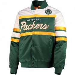 Green Bay Packers Green and White Bomber Jacket Green Bay Packers Green and White Bomber Jacket