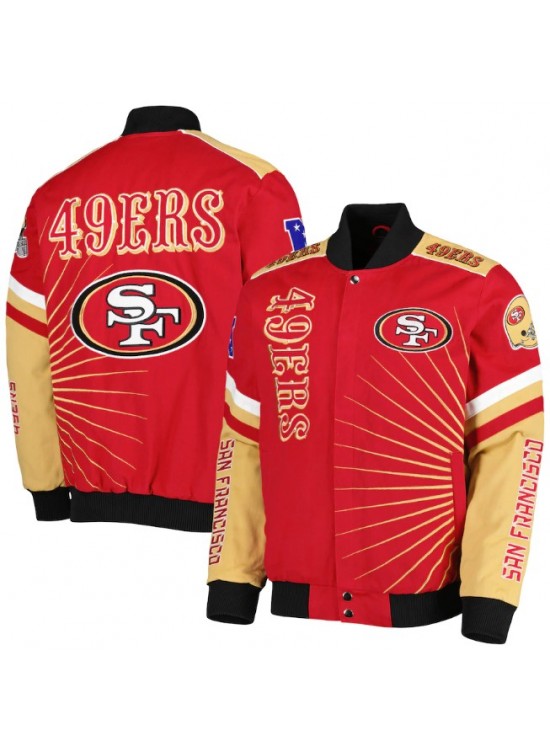 San Francisco 49ers Extreme Redzone Full Snap Varsity Jacket