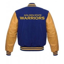 Golden State Warriors Blue and Yellow Varsity Jacket Golden State Warriors Blue and Yellow Varsity Jacket