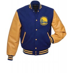 Golden State Warriors Blue and Yellow Varsity Jacket