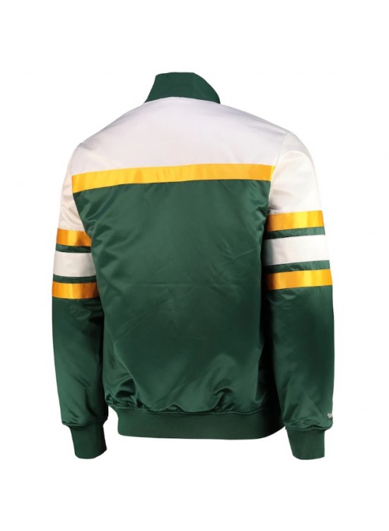 Green Bay Packers Green and White Bomber Jacket