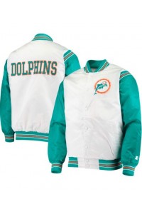 Miami Dolphins Green and White Varsity Jacket
