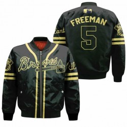 Freddie Freeman No.5 Atlanta Braves mlb 3d Designed Black Jacket