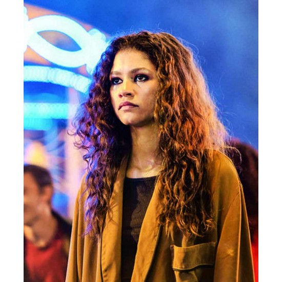 Rue Bennett Euphoria Zendaya Brown Coat Rue Bennett Euphoria Zendaya Brown Coat