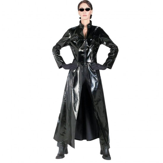 Carrie-Anne Moss The Matrix Resurrections 4 Trinity Black Leather Coat Carrie-Anne Moss The Matrix Resurrections 4 Trinity Black Leather Coat