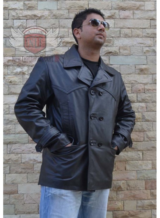 DR WHO Black Real Leather Coat