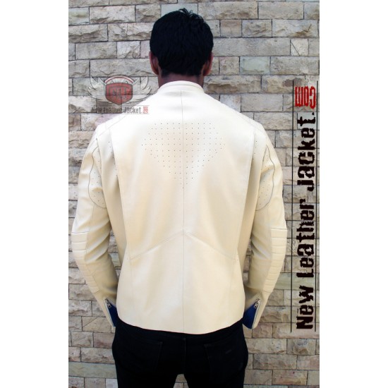 2013 New Man Of Steel Leather Jacket Clark Kent Superman ( Ivory ) 2013 New Man Of Steel Leather Jacket Clark Kent Superman ( Ivory )