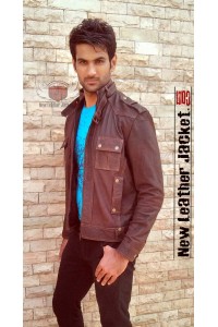 Stylish Men's Brown Suede Leather Jacket