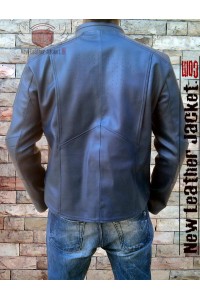 Man of Steel Superman Blue Leather Jacket