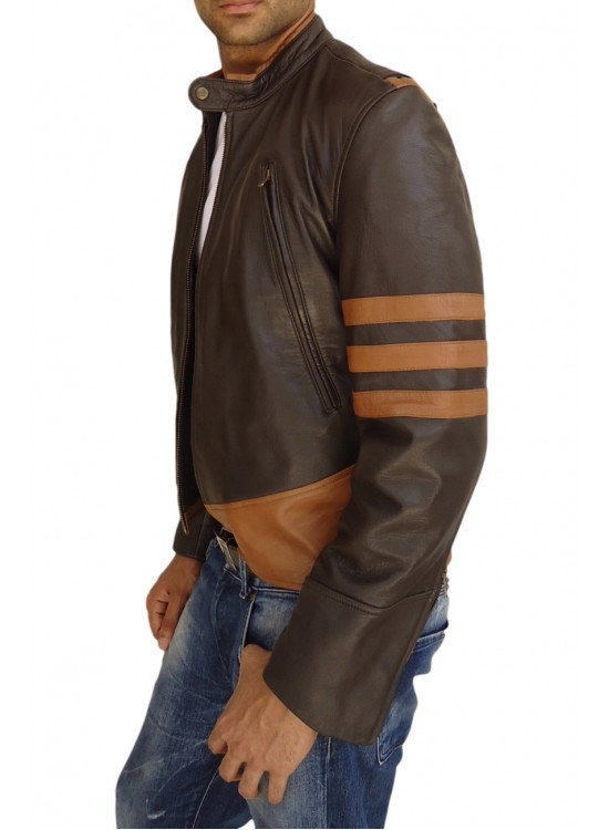 X-Men Origins Wolverine Brown Leather Jacket