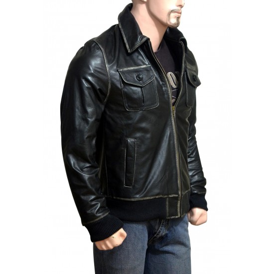 Sheriff Graham Bomber Leather Jacket