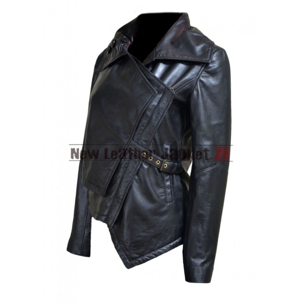 The Hunger Games Catching Fire Black Leather Jacket