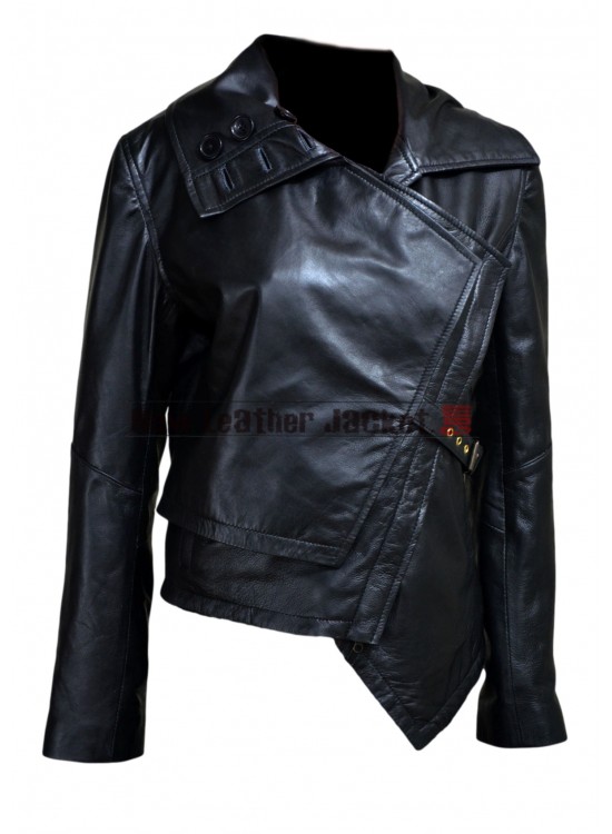 The Hunger Games Catching Fire Black Leather Jacket