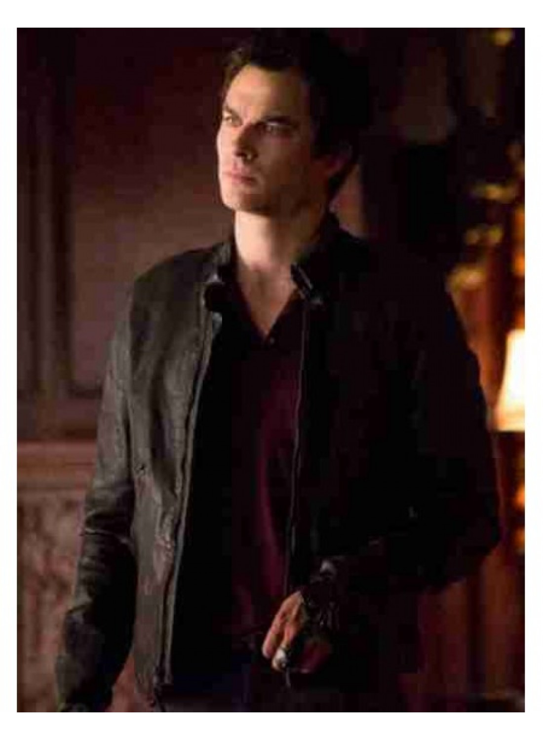 Damon Salvatore The Vampire Diaries Season 5 Leather Jacket