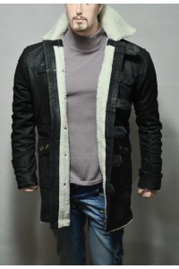 Distressed Black Bane Coat - Premium Quality Leather