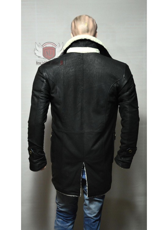 Distressed Black Bane Coat - Premium Quality Leather
