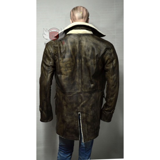 Distress Brown Metallic Bane Coat - Premium Quality Leather