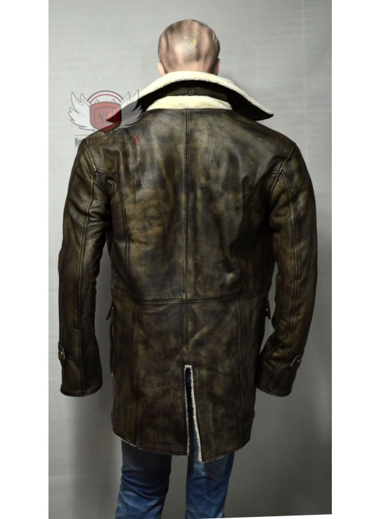 Distress Brown Metallic Bane Coat - Premium Quality Leather
