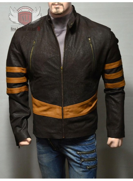 X Men Wolverine Distressed Leather Jacket