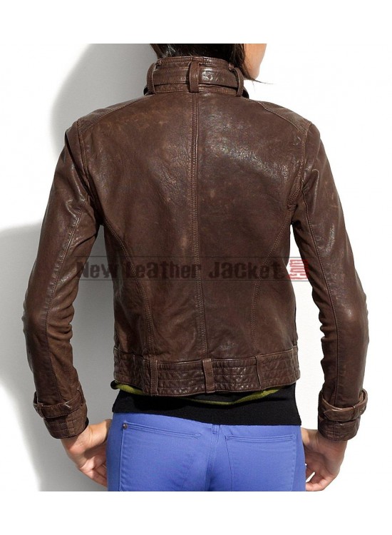 Captain America The Winter Soldier Black Widow Leather Jacket
