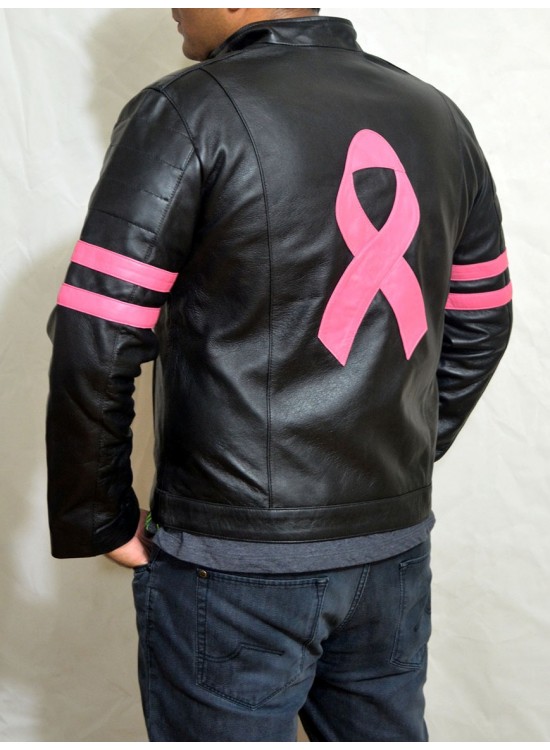 Fight Club Mayhem Special Edition Pink Ribbon Leather Jacket