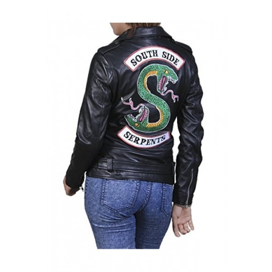 Riverdale Southside Serpents Black Leather Jacket For Women