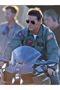 Tom Cruise Top Gun 2 Maverick Green Jacket