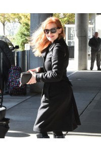 Jessica Chastain The 355 Mace Black Trench Coat