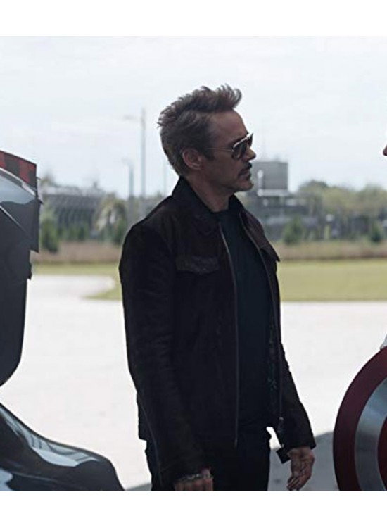 Tony Stark Avengers Endgame Robert Downey Jr Black Jacket