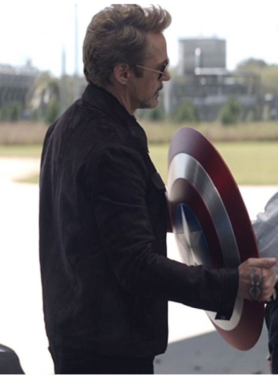 Tony Stark Avengers Endgame Robert Downey Jr Black Jacket