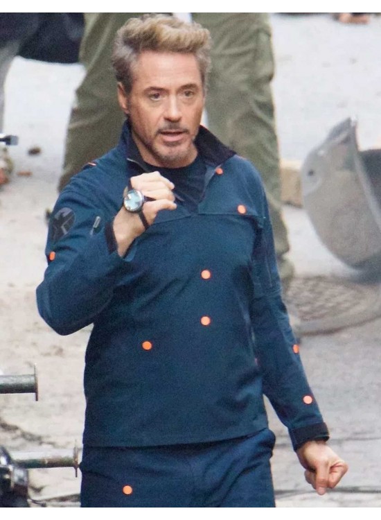 Robert Downey Jr Avengers Endgame Tony Stark Blue Jacket