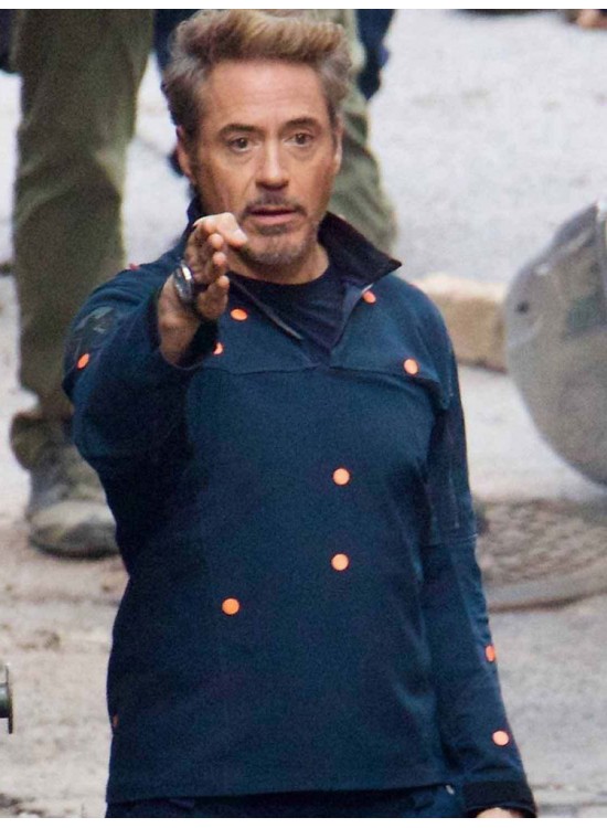 Robert Downey Jr Avengers Endgame Tony Stark Blue Jacket