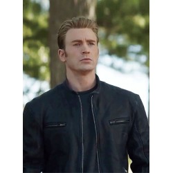 Chris Evans Avengers Endgame Steve Rogers Black Jacket