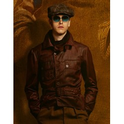 Conrad Oxford The King’s man Harris Dickinson Brown Leather Jacket