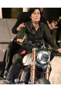 Carrie-Anne Moss The Matrix 4 Trinity Leather Jacket