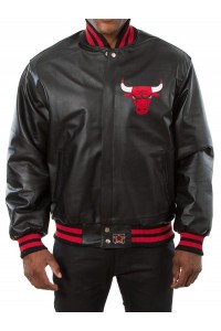 Chicago Bulls Black Leather Jacket