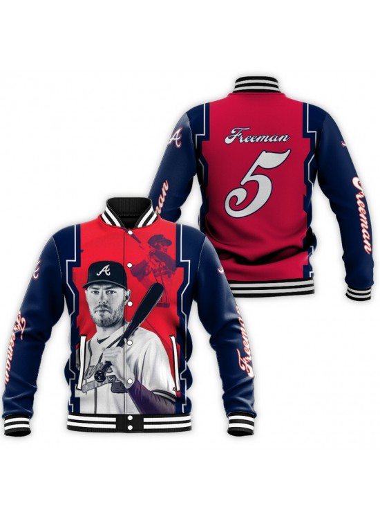 Freddie Freeman 5 Atlanta Braves 3d designed Baseball jacket