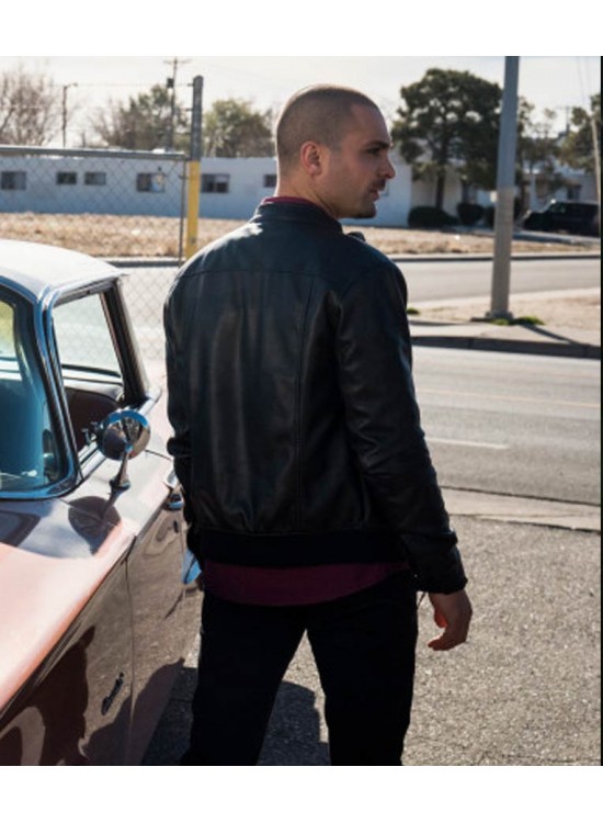 Michael Mando Better Call Saul S03 Nacho Varga Black Leather Jacket