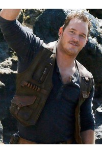 Chris Pratt Jurassic World 2 Owen Grady Brown Leather Vest