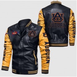 NFL Football Team Auburn Tiger Varsity Bomber Leather Jacket