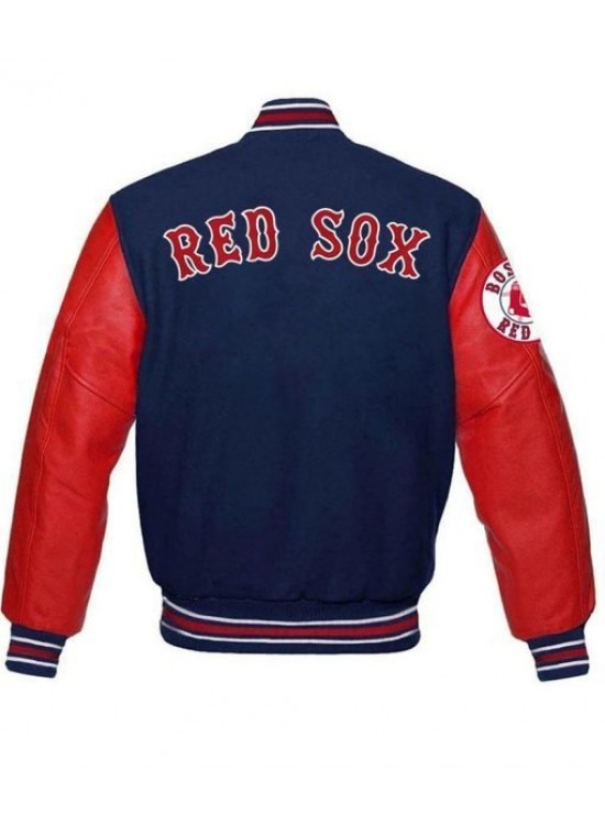 MLB Boston Red Sox Red and Blue Varsity Jacket