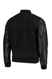 San Francisco 49ers Black Varsity Wool and Leather Jacket